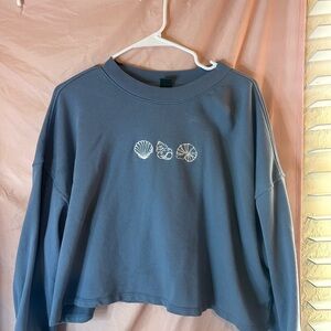 Wild Fable Blue Shell Patterned Top